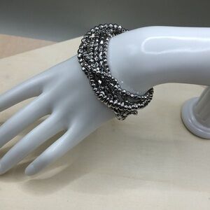 Loft silver nugget bead magnetic clasp bracelet.